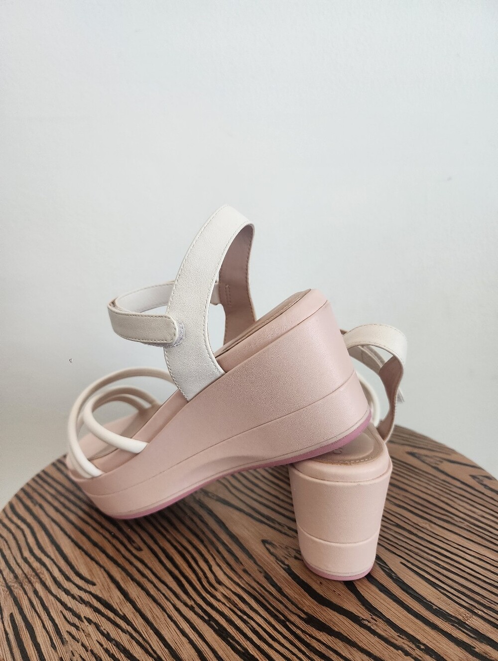Cole Haan Grand Ambition Addison Strappy Wedge Sandals White Pink Women's Size 7 - Picture 8 of 16